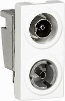 Розетка TV+SAT Оконечная Legrand Mosaic для кабель-канала Metra 1-м. 1 мод. белый картинка